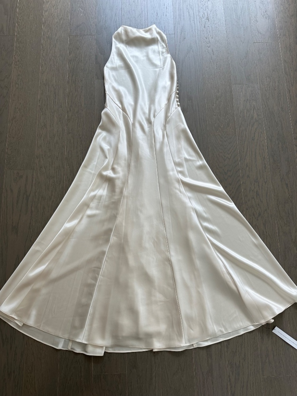Reformation ROY Satin Wedding Dress Halter Gown Fior Di Latte Ivory With Tags 0 - Picture 2 of 10